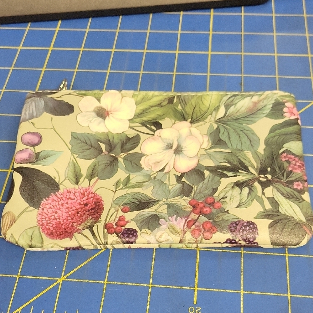 Floral Water Resistant Zipper Pouch 7 x 5